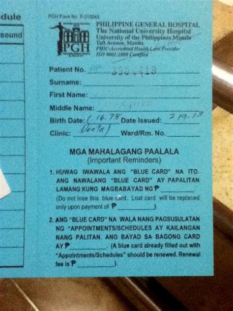 pgh blue card online appointment|University of the Philippines.